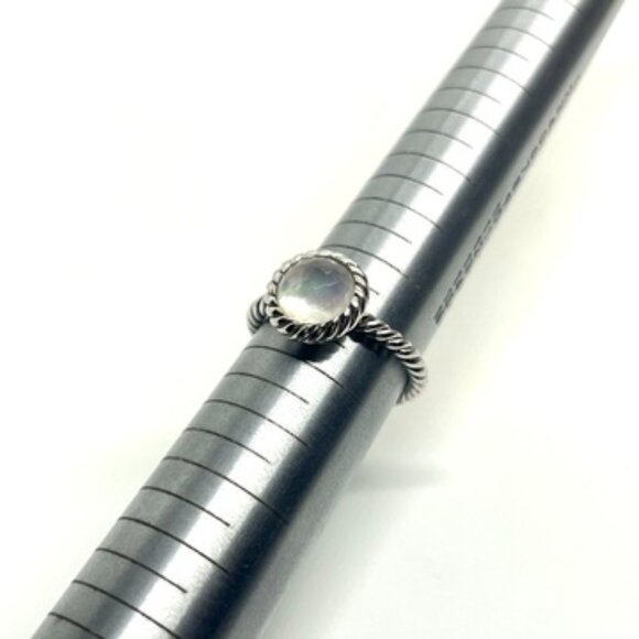 TI SENTO 925 STERLING SILVER PLATED MOTHER OF PEARL MOP RING 6.75 - Picture 10 of 14